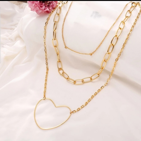 *Sharon* Heart Layered Necklace - Picture 5 of 6